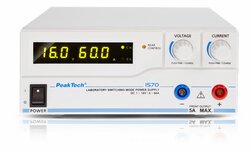 PeakTech 1570 - laboratorium schakelende voeding DC 1 - 16V / 0 - 60A met USB PeakTech 1570 - laboratorium schakelende voeding DC 1 - 16V / 0 - 60A met USB