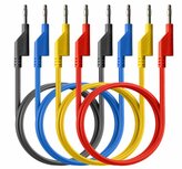 PeakTech 7046 - Jeu de 4 cordons de test de 25 cm pour alimentations de laboratoire